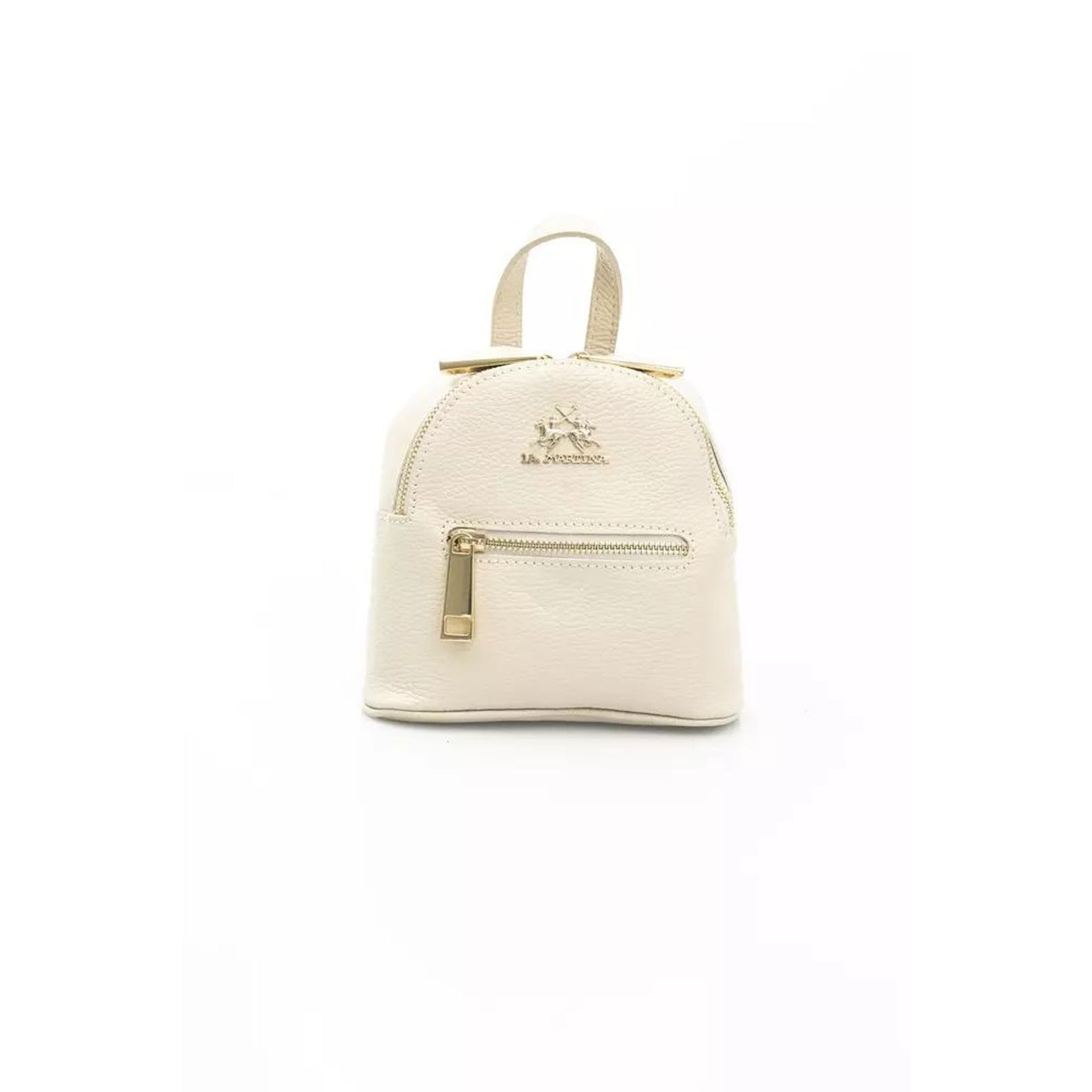 La Martina Elegant Beige Leather Crossbody Bag