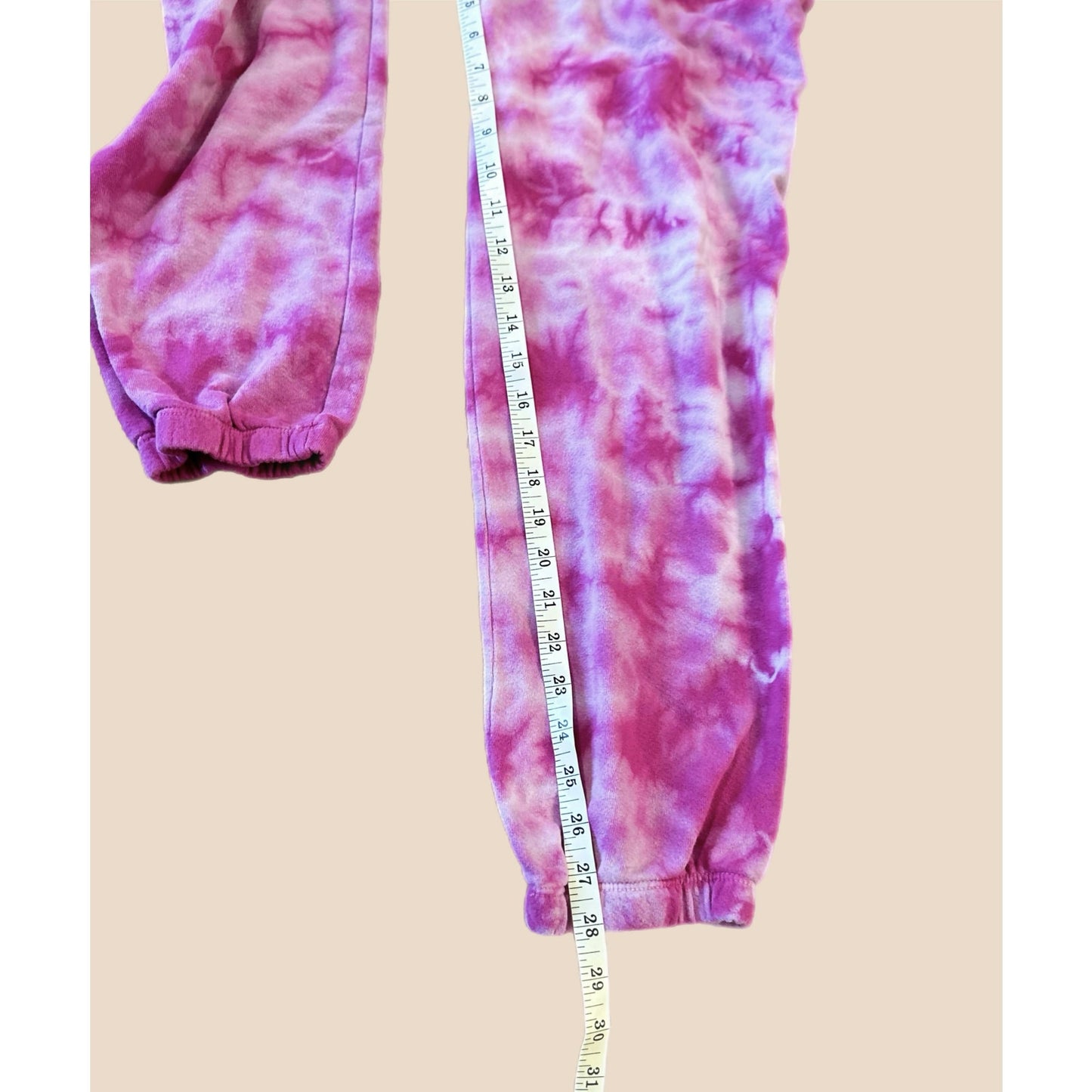 Monrow Crystal Boyfriend Sweatpant - Tie Dye - Pink Multi/Fuchsia