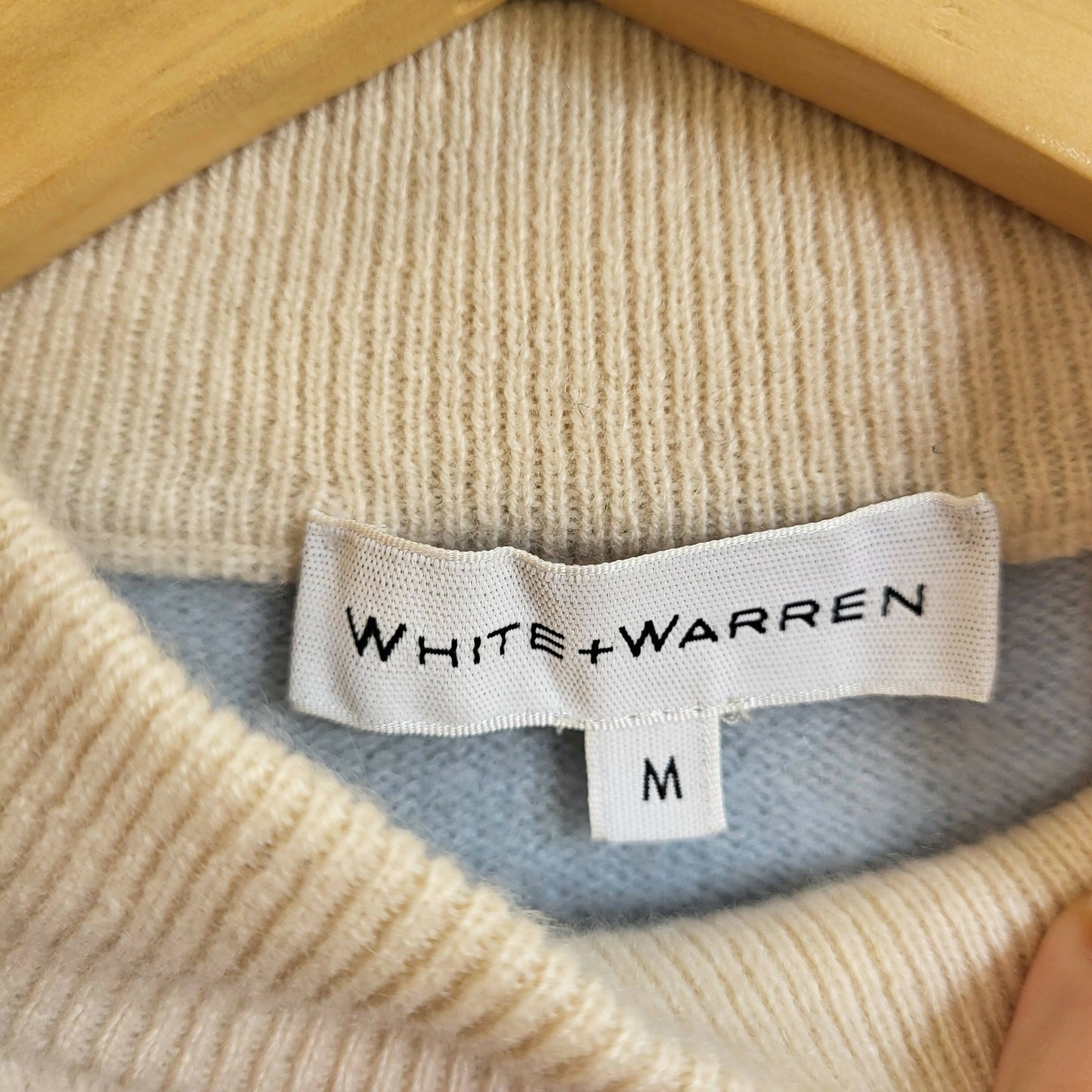 White + Warren Mariner Mockneck Sweater - Blue Multi/PEARL WHITE/SEABREEZE BLUE PRLWS - Size M