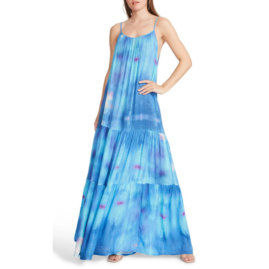 BB Dakota Spaghetti Strap Water Goddess Dress - Tie Dye - Blue Multi/Blue - XS