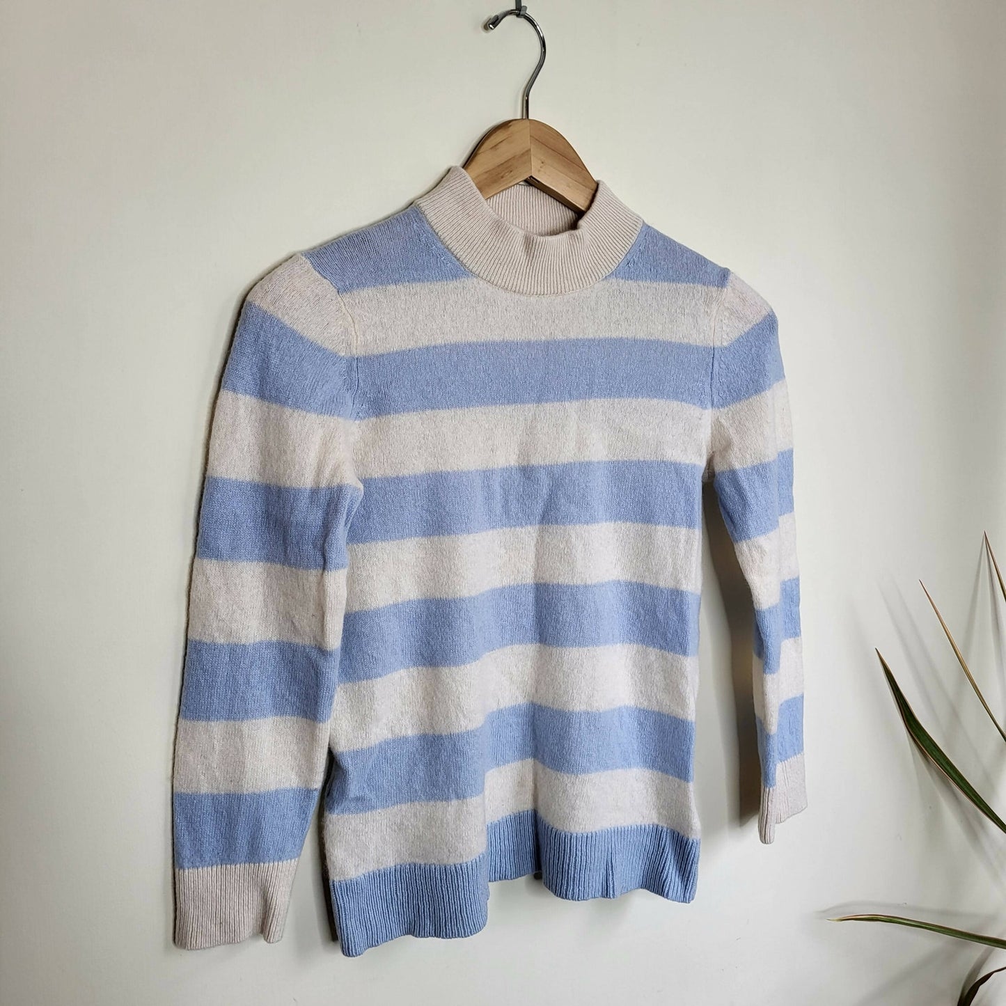 White + Warren Mariner Mockneck Sweater - Blue Multi/PEARL WHITE/SEABREEZE BLUE PRLWS - Size M