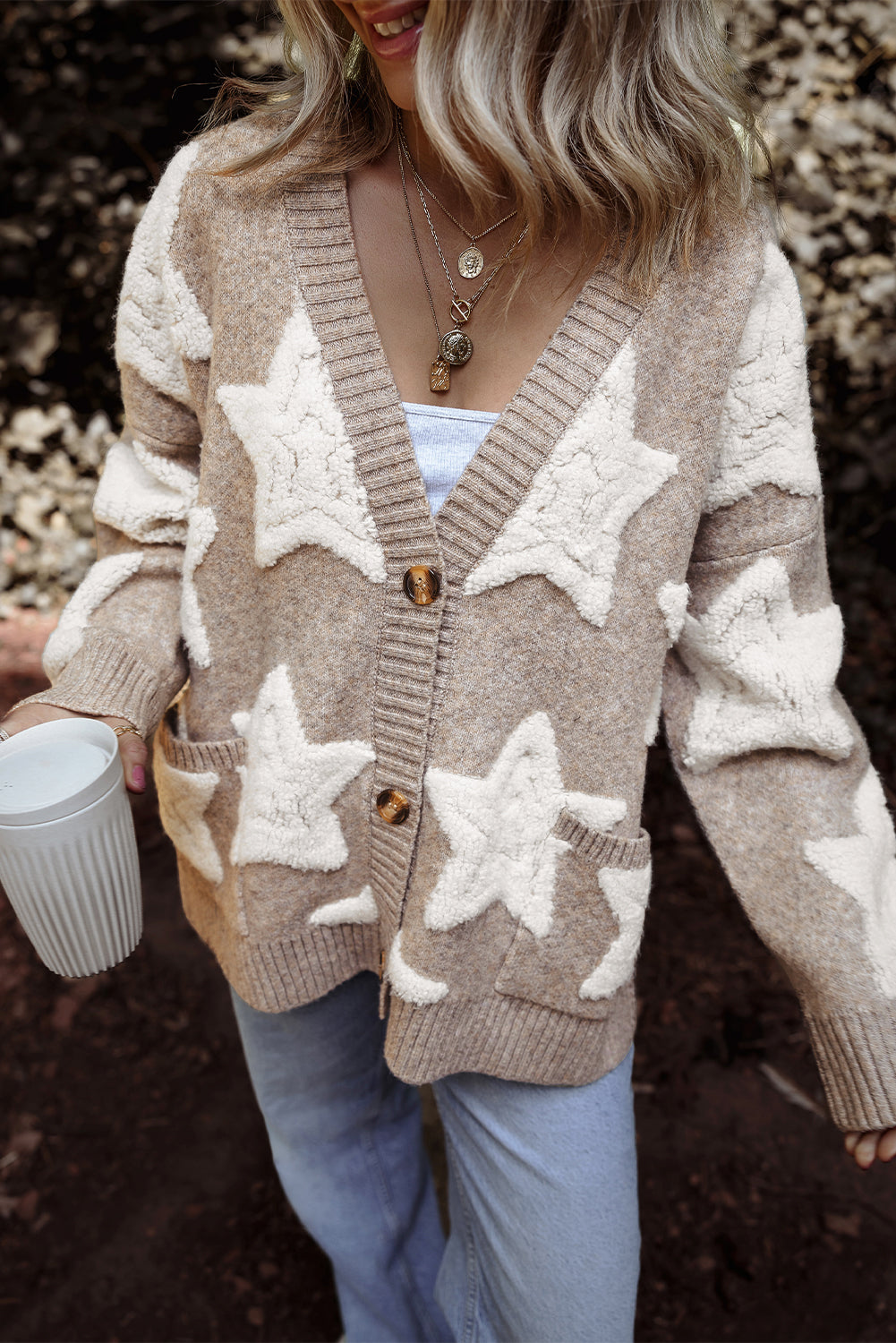 Clare Sherpa Star Cardigan-2