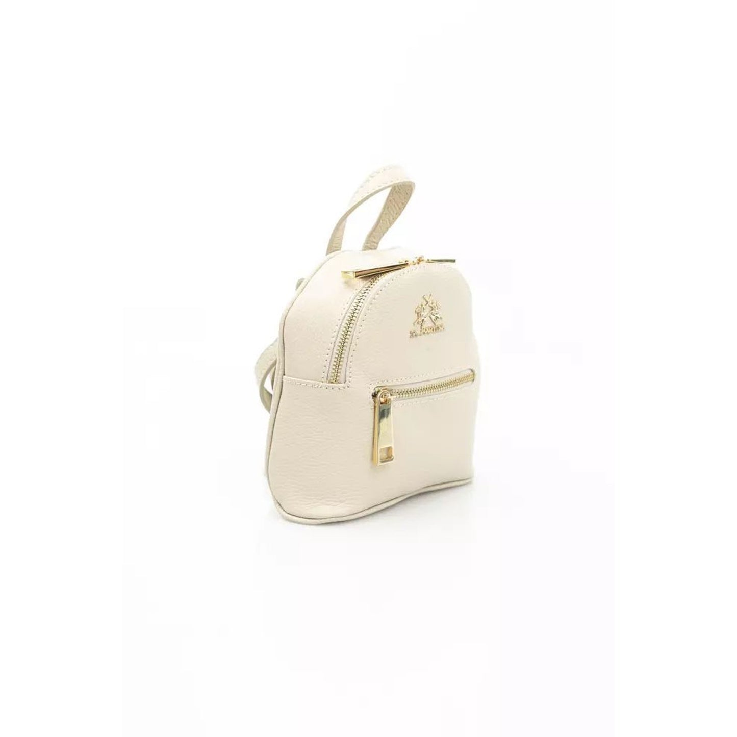 La Martina Elegant Beige Leather Crossbody Bag