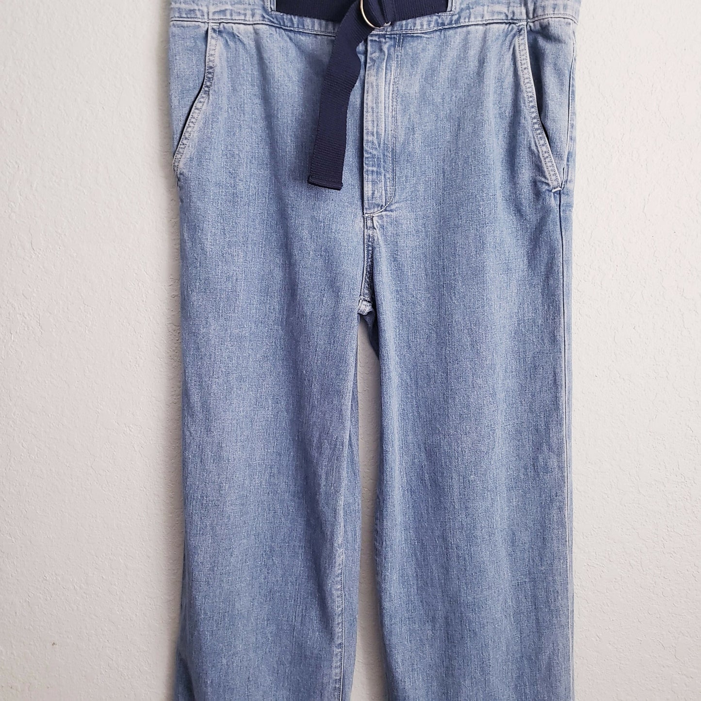 Rag & Bone High-Rise Canvas Belt Wide Leg Jeans - Size 26