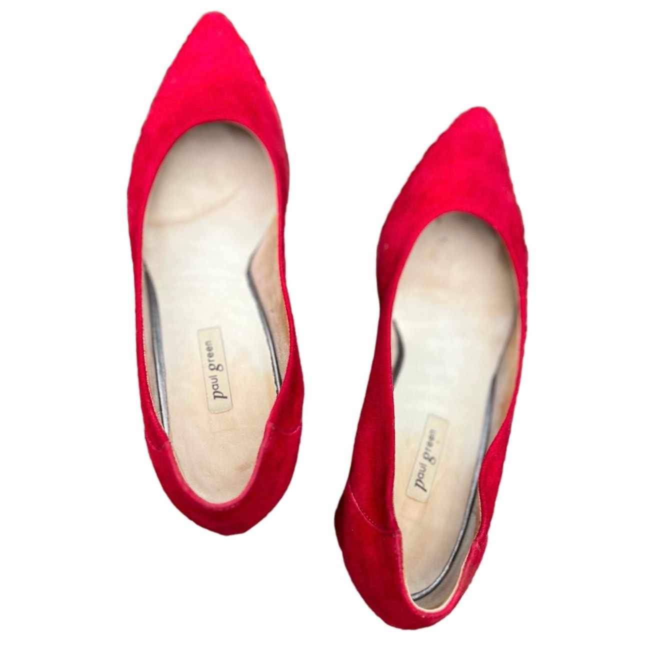 Paul Green Red Suede Block Heel Pumps