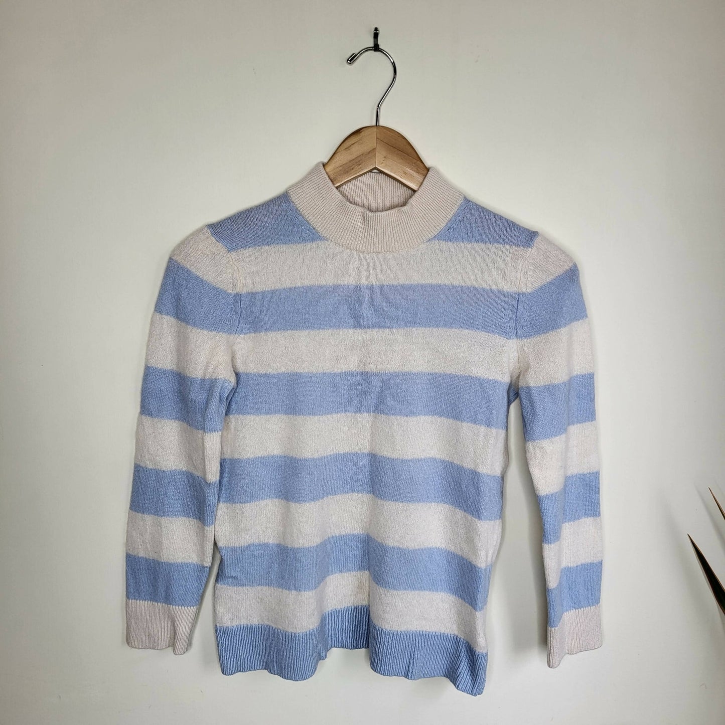 White + Warren Mariner Mockneck Sweater - Blue Multi/PEARL WHITE/SEABREEZE BLUE PRLWS - Size M