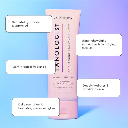 Tanologist Brightening Gradual Tan Lotion - Fair/Medium- Illuminating Self Tanning Lotion with Niacinamide & Vitamin C - Sun Kissed, Natural Looking Self Tan - 8.45 fl oz