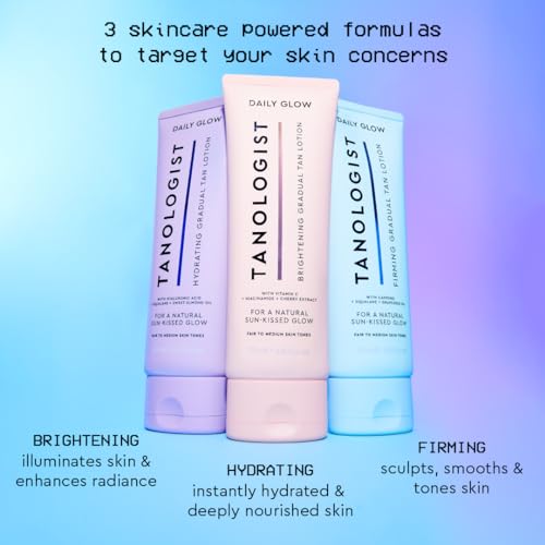 Tanologist Brightening Gradual Tan Lotion - Fair/Medium- Illuminating Self Tanning Lotion with Niacinamide & Vitamin C - Sun Kissed, Natural Looking Self Tan - 8.45 fl oz