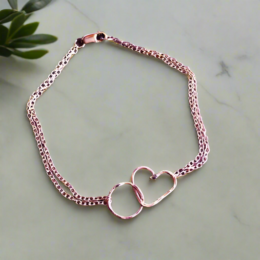 Namaste Bracelet - Heart and Circle Infinity Bracelet