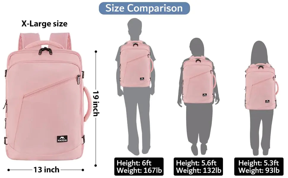 Pink Travel Backpack for Women – 35L