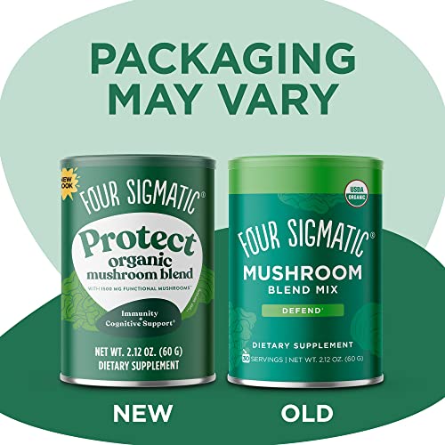 Mushroom Blend Defend Mix by Four Sigmatic | Organic Mushroom Powder Complex with Lion’s Mane, Cordyceps, Chaga, Reishi and More | Natural Immune Support Supplement | Vegan, Gluten-Free | 30 Servings