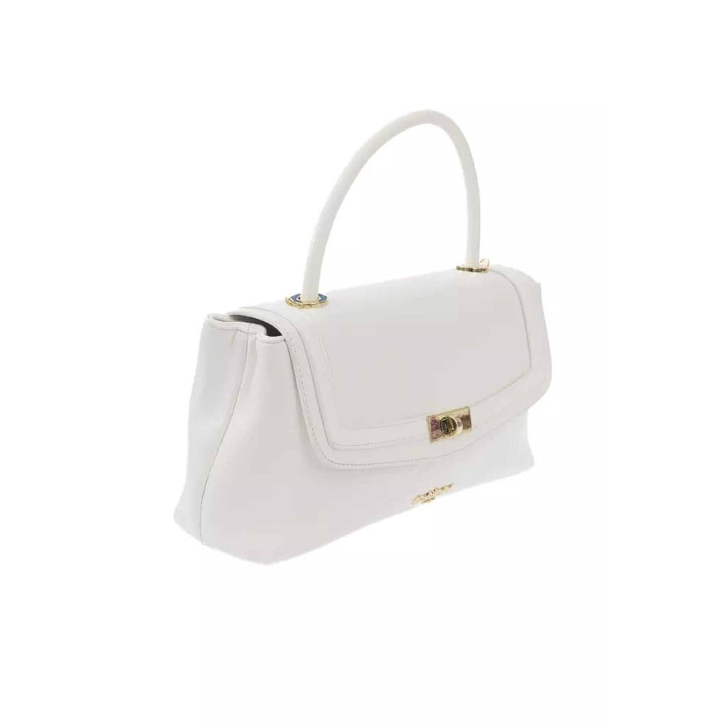 Baldinini Trend Elegant White Shoulder Flap Bag with Golden Accents/One Size/White