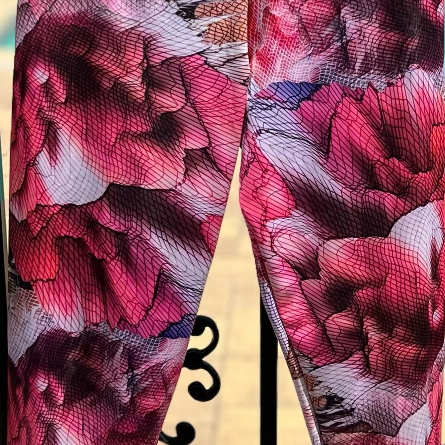 Colorful Unique Printed Leggings - Pink Multi - Size S/M