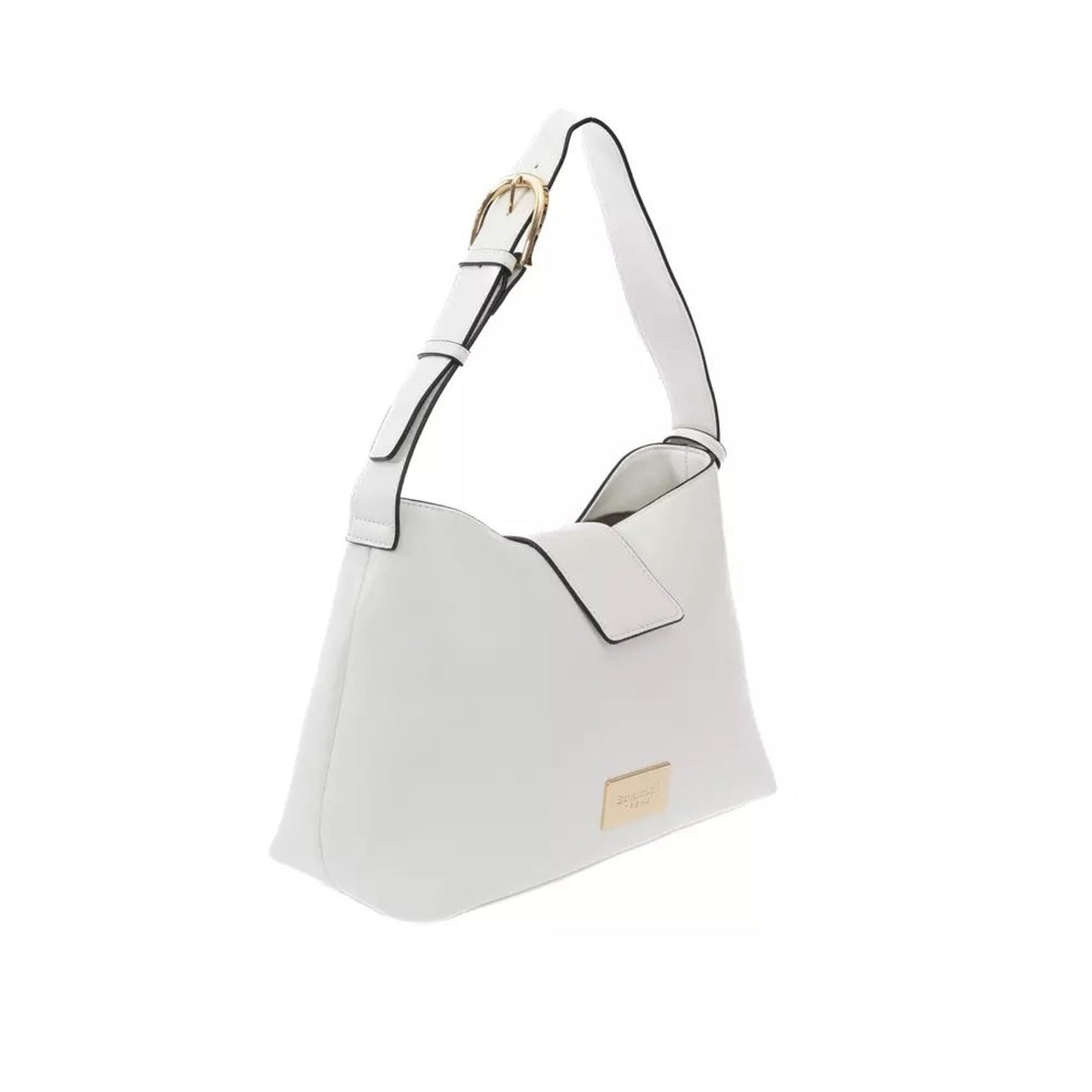 Baldinini Trend Elegant White Handbag with Golden Accents/One Size/White