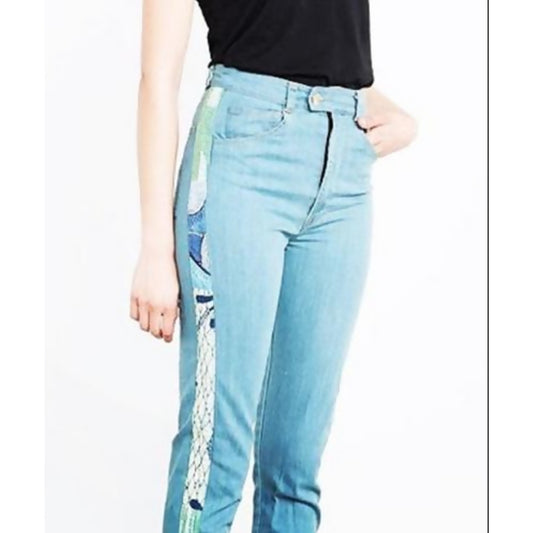 Oula High-Waisted Skinny Wax Printed Jeans - Abstract - Blue Multi - 8