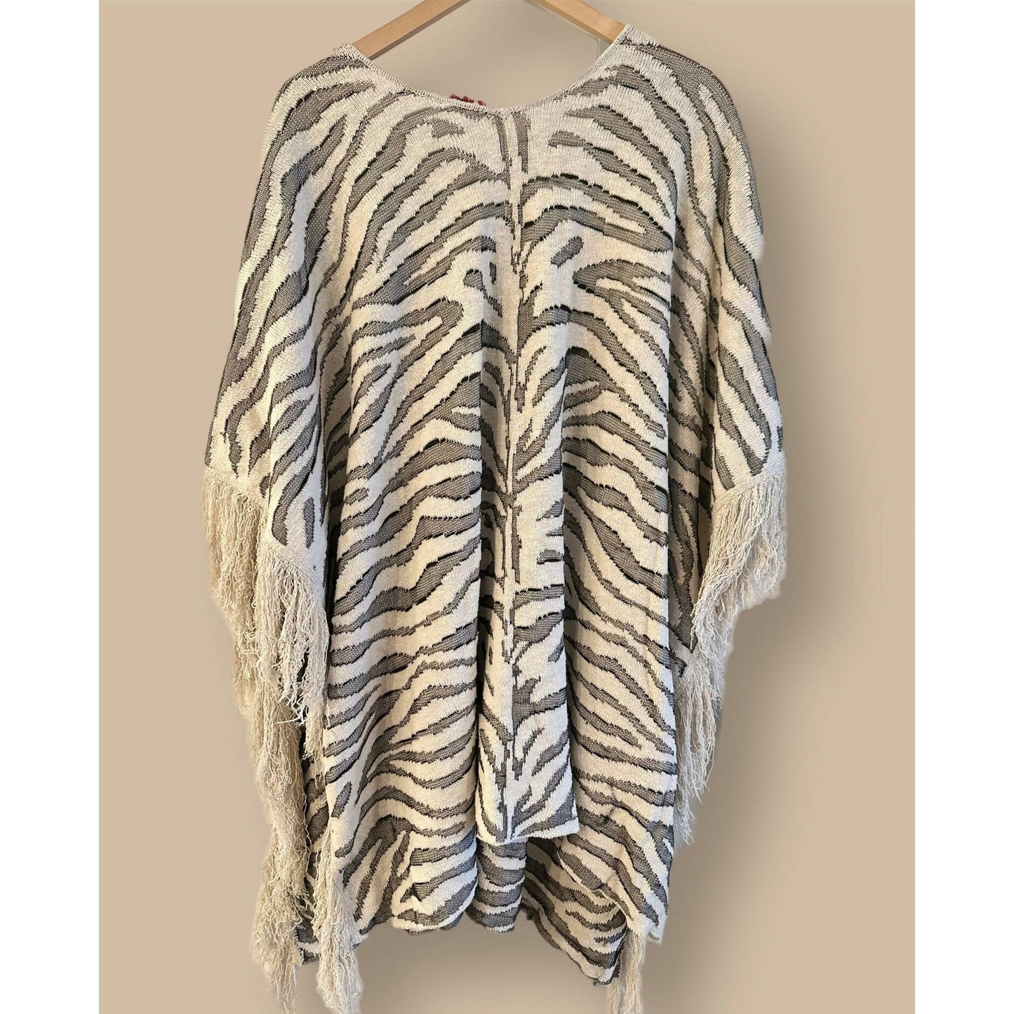 STAUD Cassia Zebra Shawl - Animal - Off White Multi