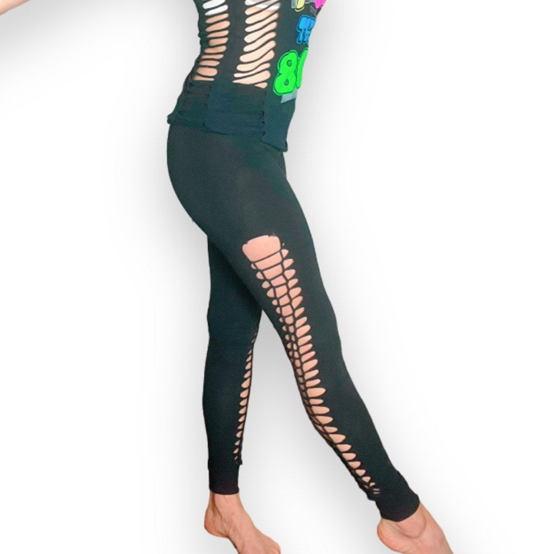 Indie Ella Cutout Side Detail Leggings - Black - One Size