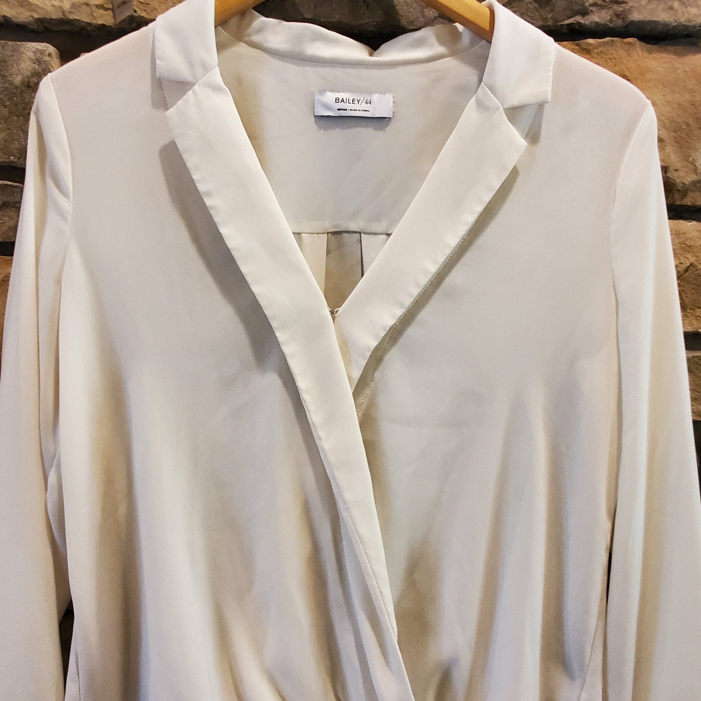 Bailey 44 Faux Wrap Long Sleeve Blouse - White - M