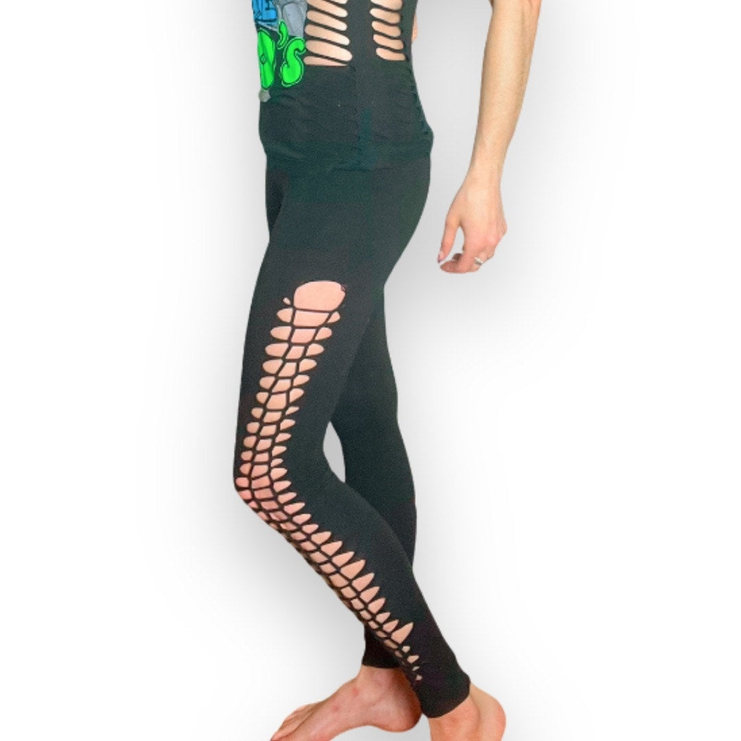 Indie Ella Cutout Side Detail Leggings - Black - One Size