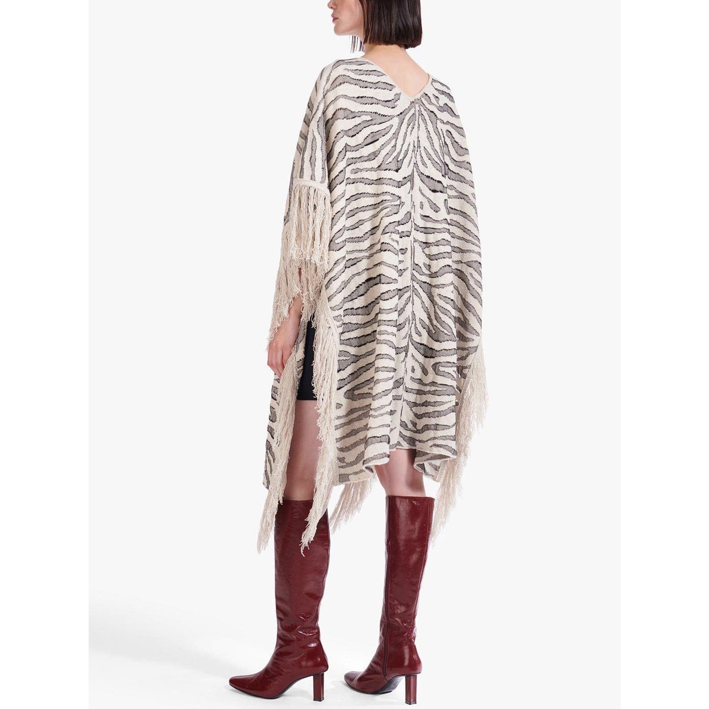 STAUD Cassia Zebra Shawl - Animal - Off White Multi