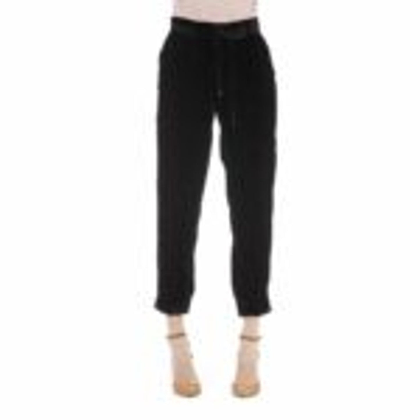 Jacob Cohen Elegant Lace Trimmed Viscose Pants - Black - W27