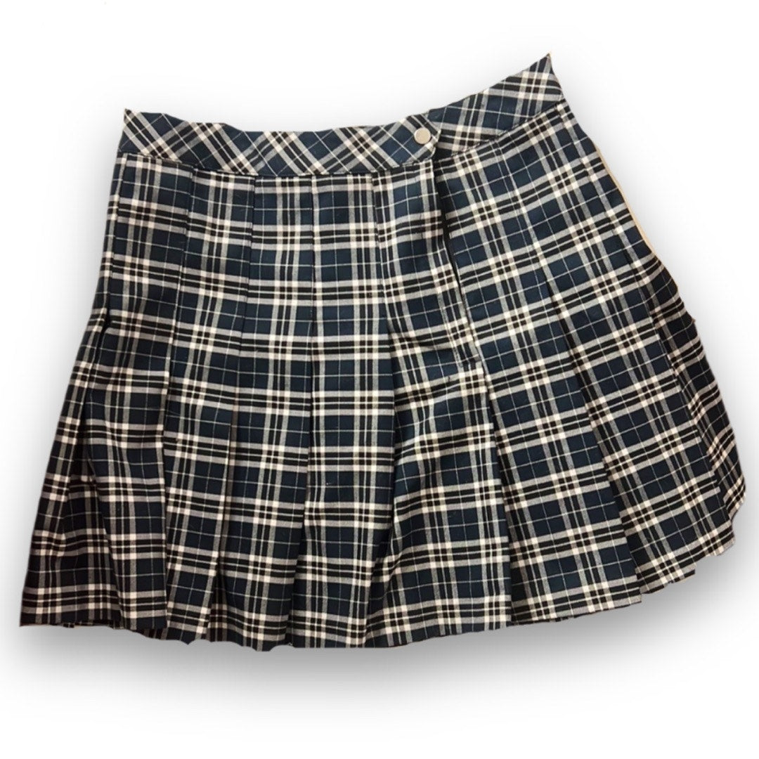 H&M Plaid Miniskirt - Navy/White - Size 6