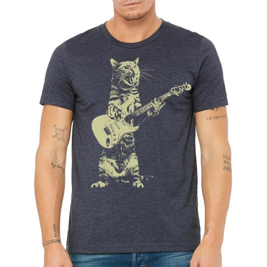 Rock & Roll Cat Guitar Men's T-Shirt