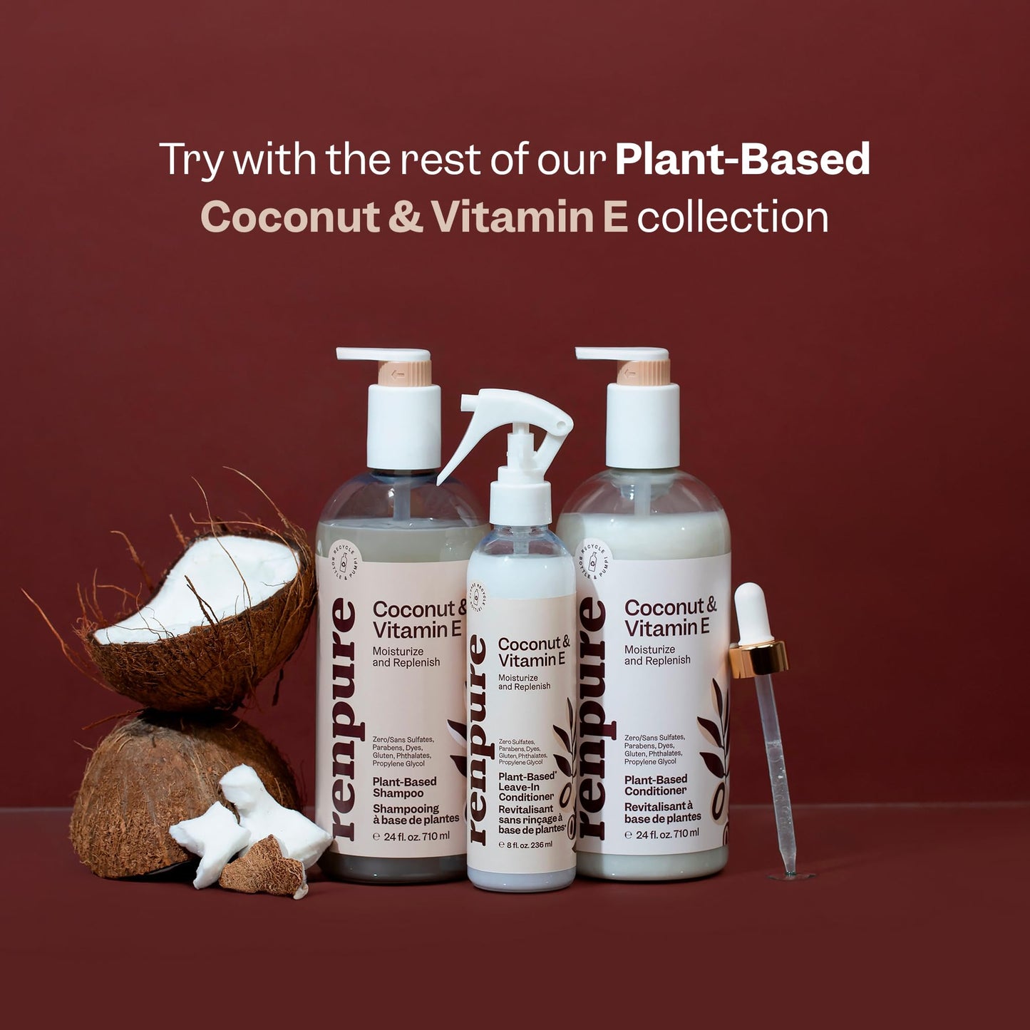 RENPURE Plant Based Natural Leave-In Conditioner Spray