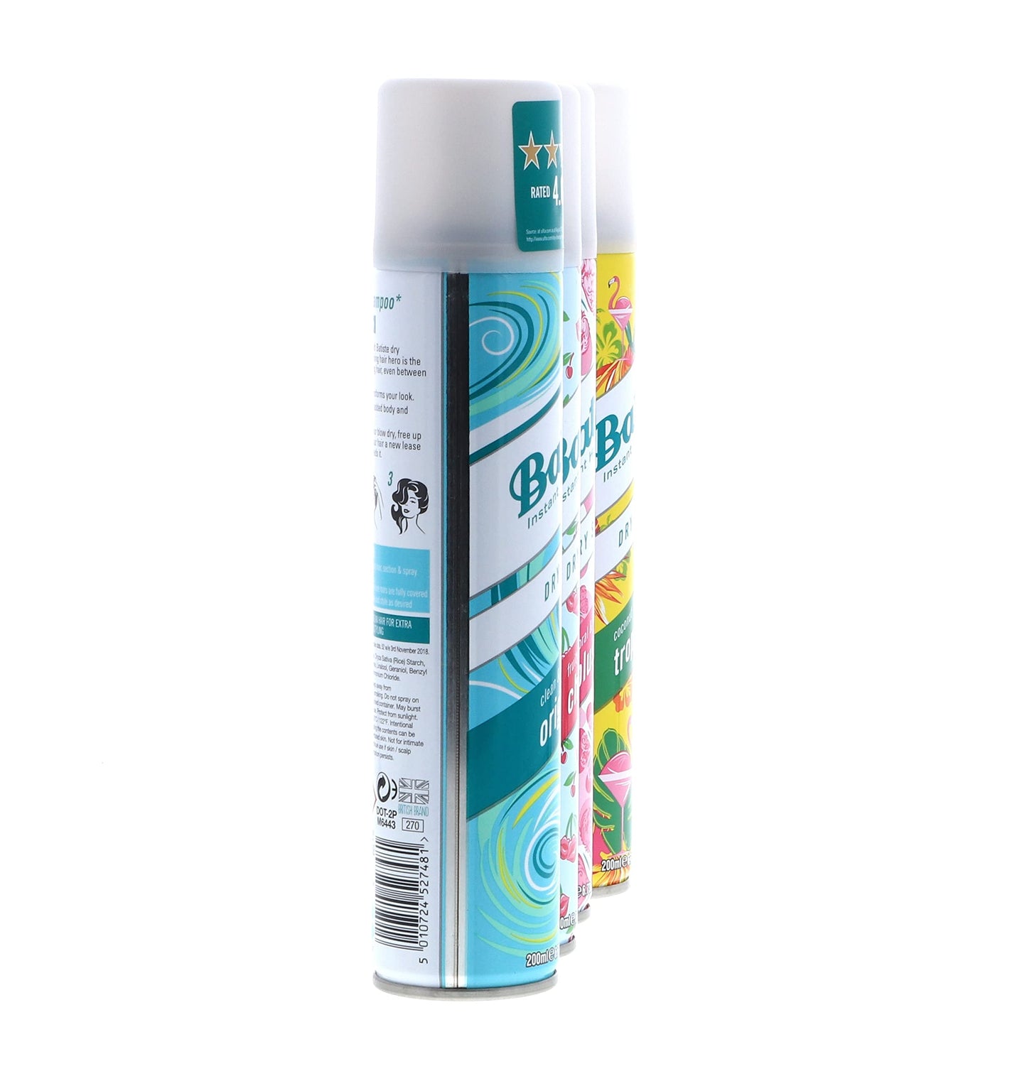 Batiste Dry Shampoo 4 Pack – Original/Cherry/Blush/Tropical – 6.73 oz