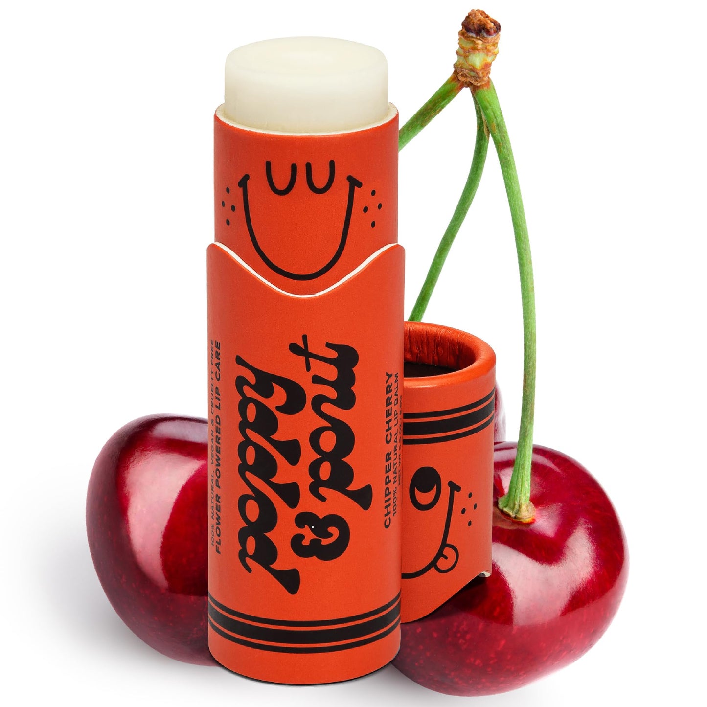 Poppy & Pout Kids Lip Balm, Vegan & All Natural | Cardboard Tube, Moisturizing, Cruelty Free, Made in USA with Coconut Oil & Sunflower Seed Oil (Chipper Cherry)