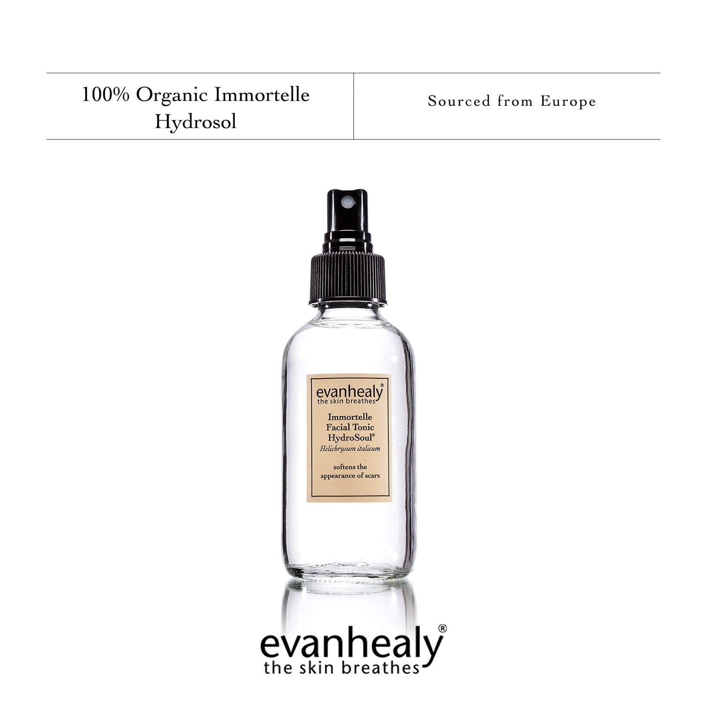 evanhealy Immortelle HydroSoul Facial Toner | Hydrosols Organic Facial Tonic | Beauty Water Face Spray | Refreshing Skin Toner for Face | Alcohol Free Toner