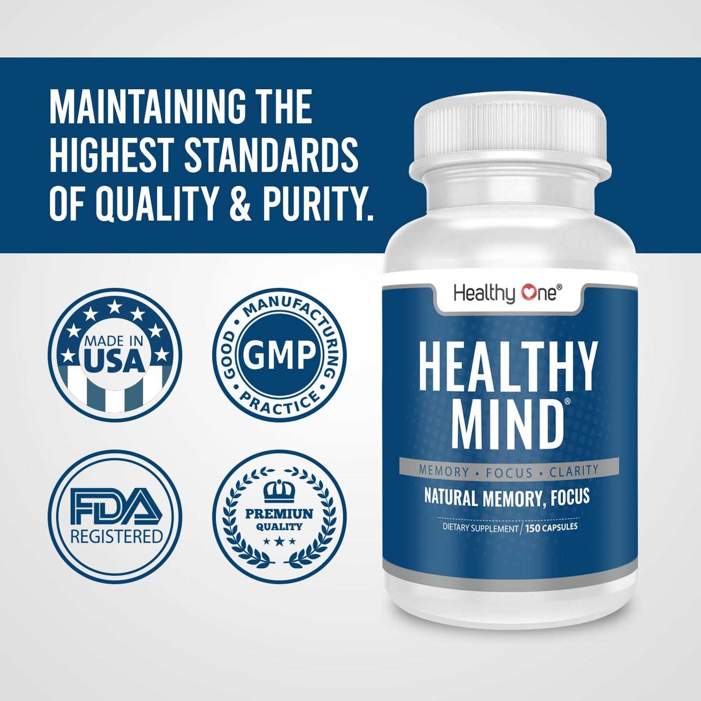 Healthy Mind Brain Booster Supplement - All Natural Brain Supplement for Memory and Focus