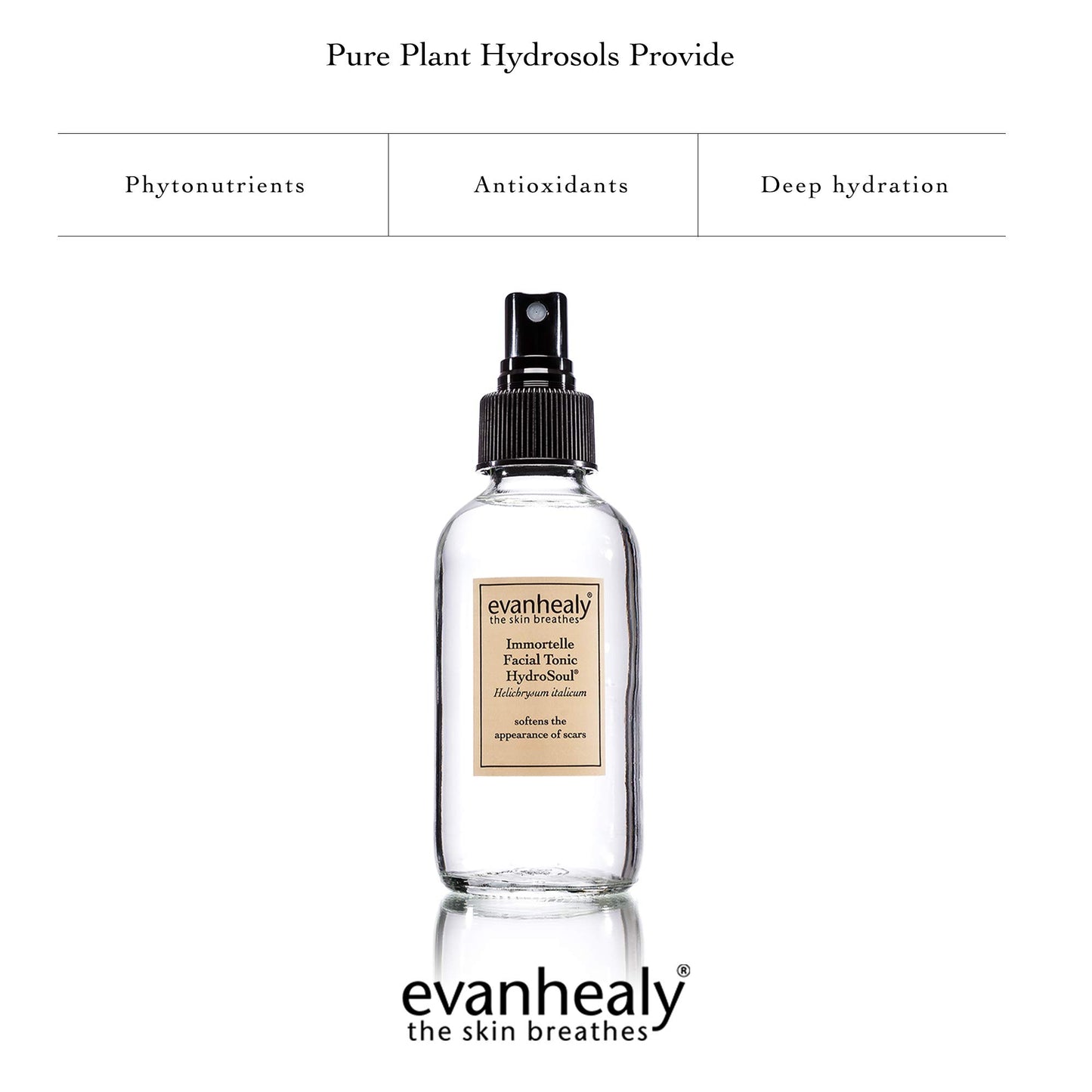 evanhealy Immortelle HydroSoul Facial Toner | Hydrosols Organic Facial Tonic | Beauty Water Face Spray | Refreshing Skin Toner for Face | Alcohol Free Toner