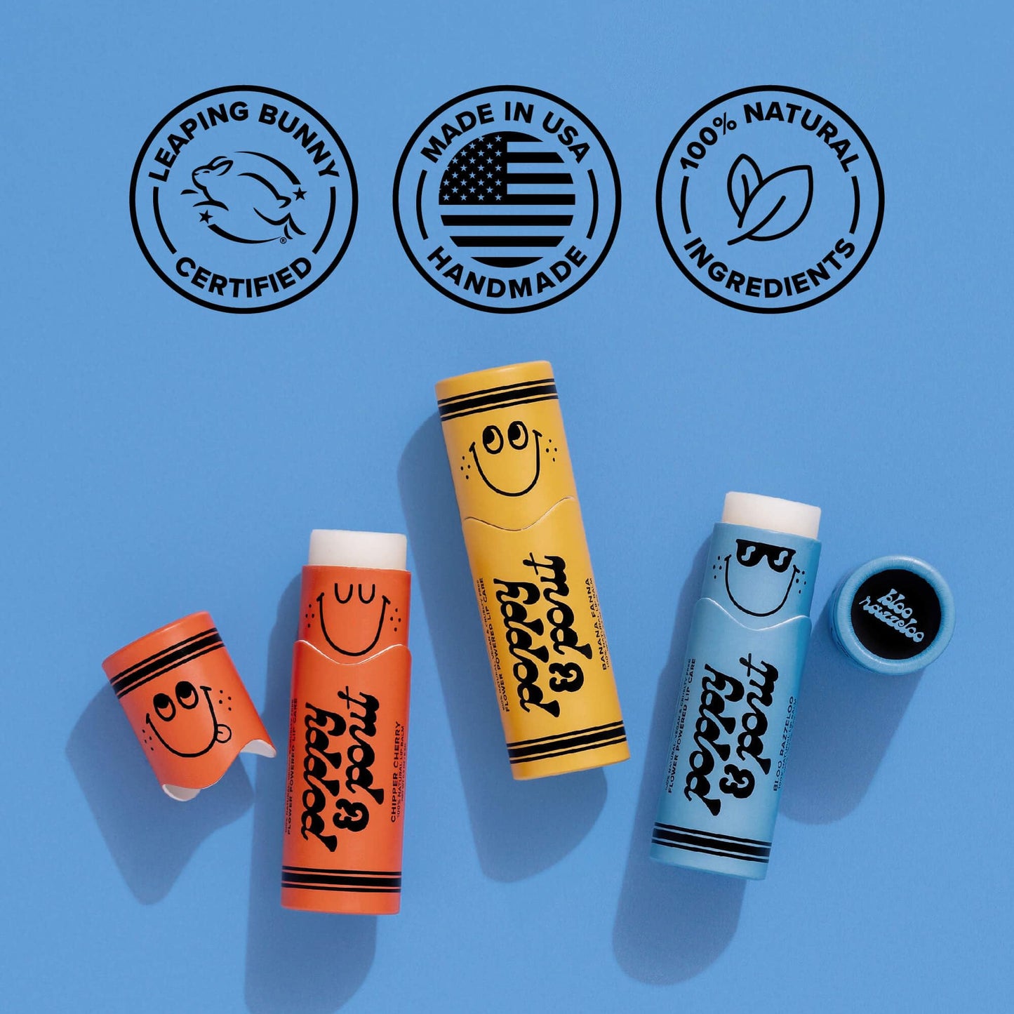 Poppy & Pout Kids Lip Balm, Vegan & All Natural | Cardboard Tube, Moisturizing, Cruelty Free, Made in USA with Coconut Oil & Sunflower Seed Oil (Chipper Cherry)