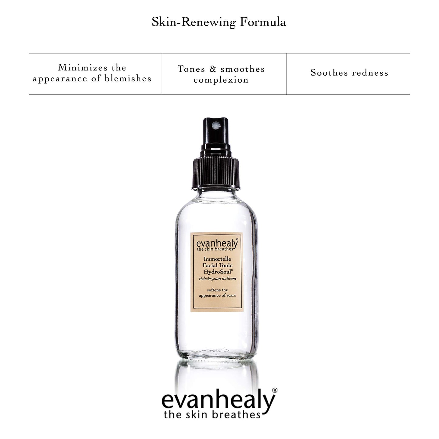 evanhealy Immortelle HydroSoul Facial Toner | Hydrosols Organic Facial Tonic | Beauty Water Face Spray | Refreshing Skin Toner for Face | Alcohol Free Toner