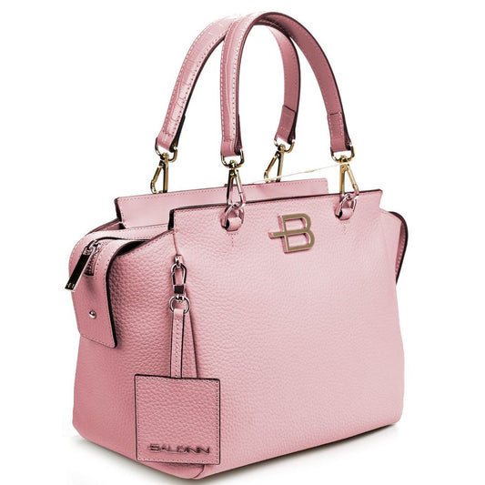 Baldinini Trend Elegant Pink Textured Calfskin Handbag - Pink