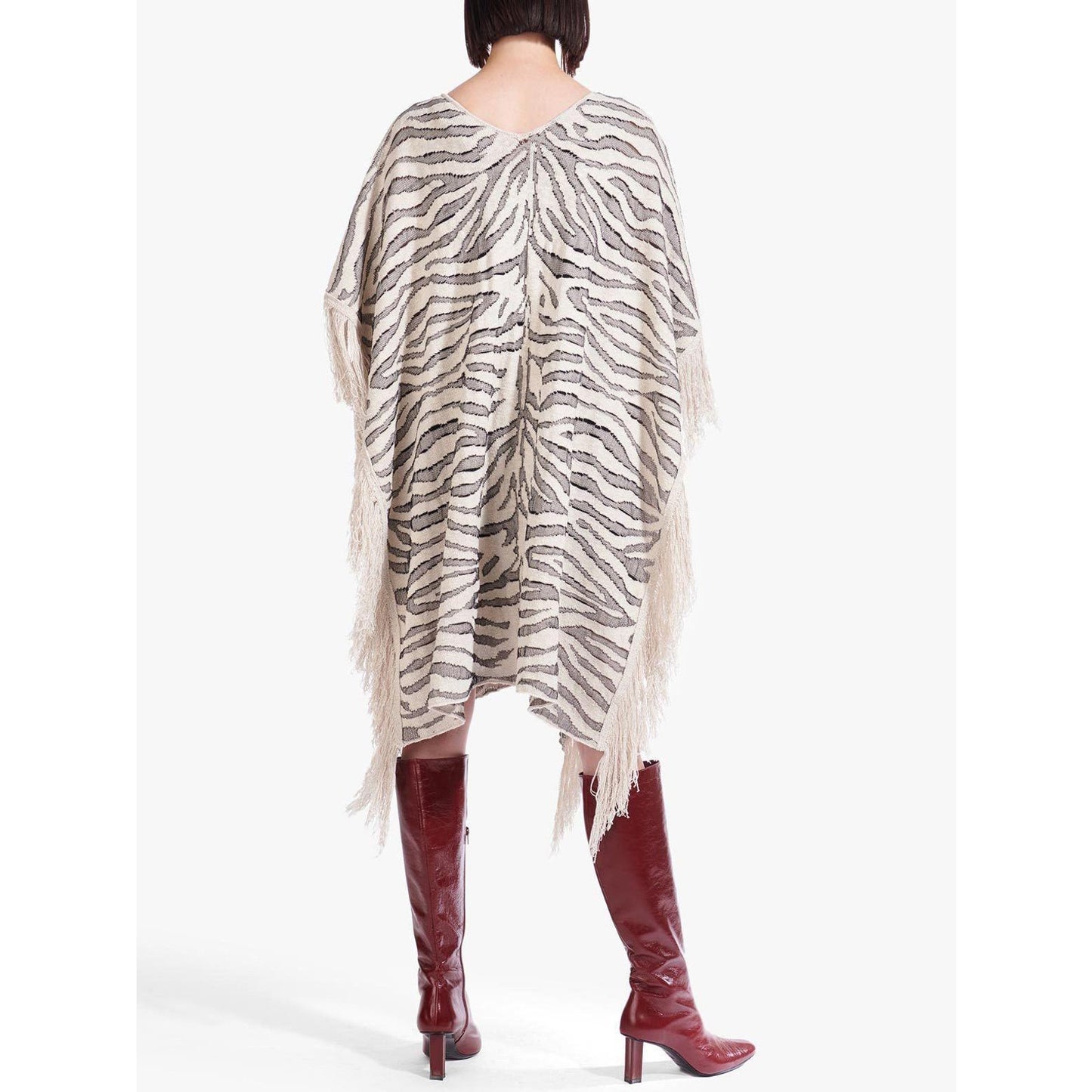 STAUD Cassia Zebra Shawl - Animal - Off White Multi