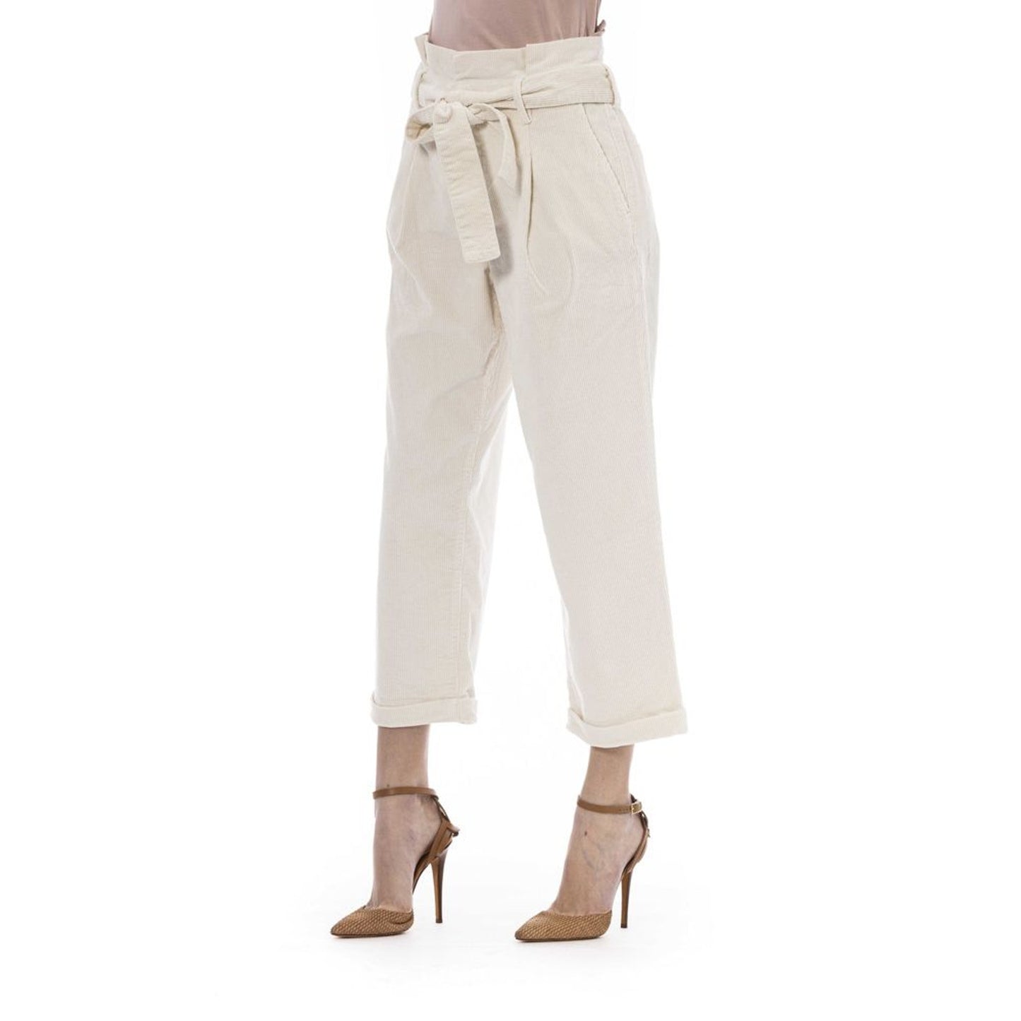 Jacob Cohen Beige Cotton-Blend Trousers with Chic Pockets - W27