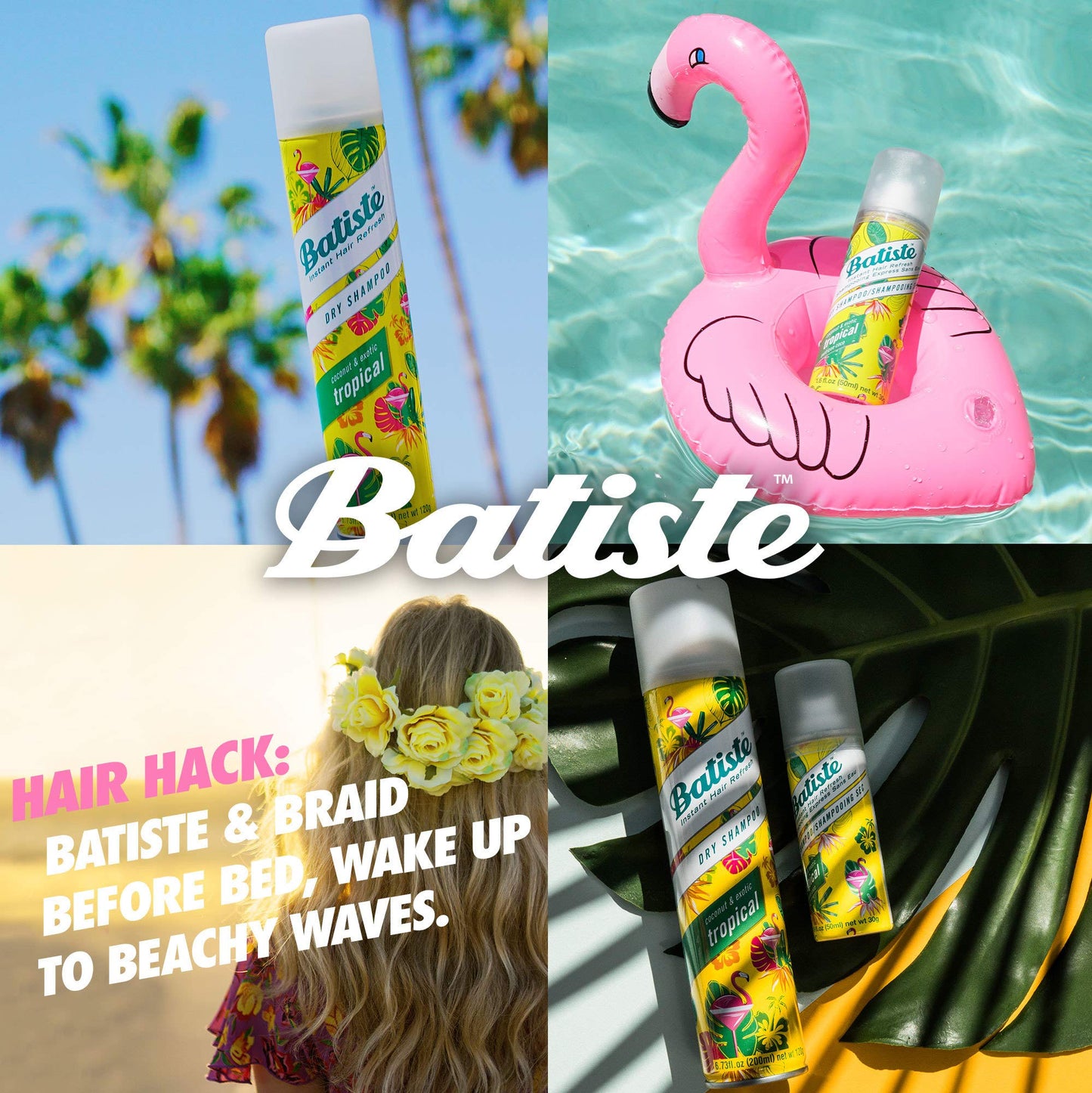 Batiste Dry Shampoo 3 Pack – Tropical Fragrance – 6.73 fl. oz.