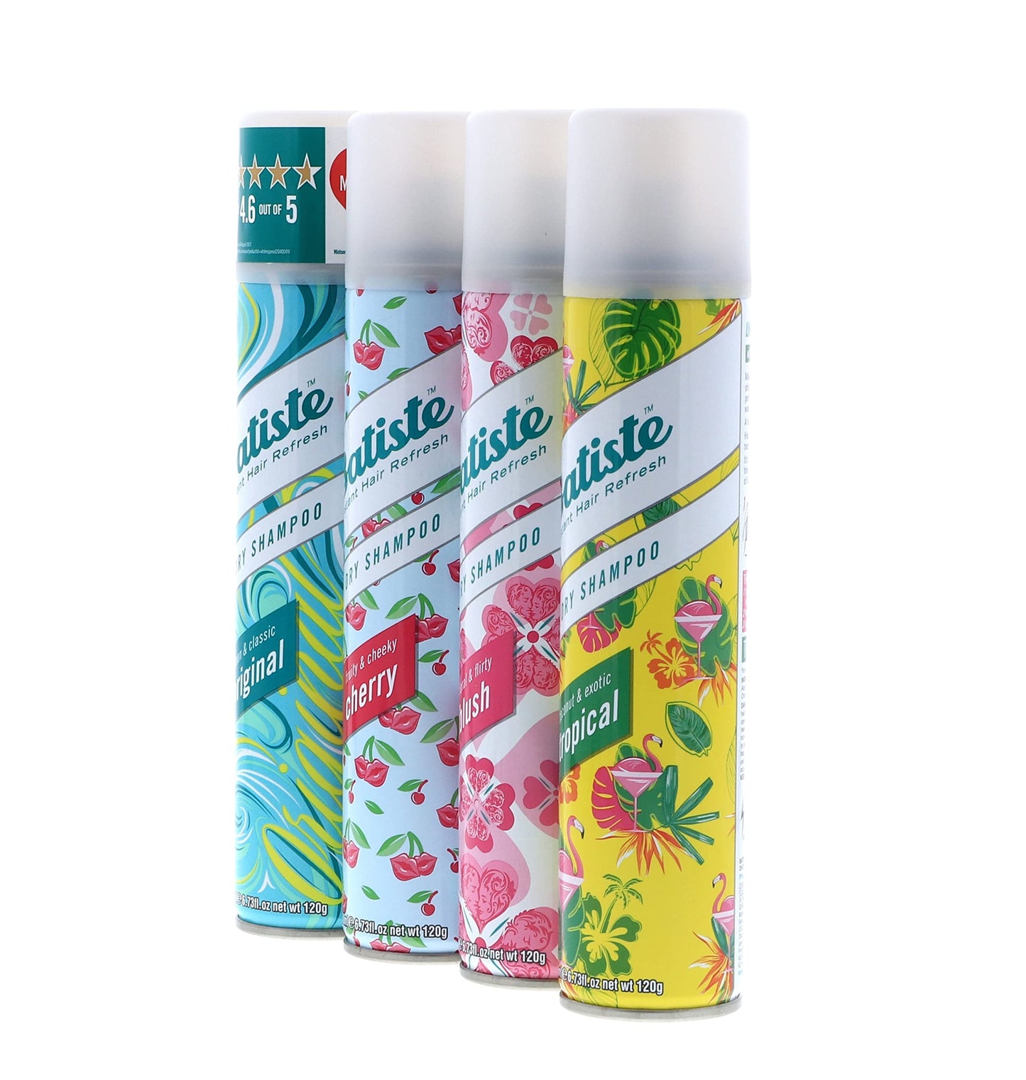 Batiste Dry Shampoo Original, Cherry, Blush, Tropical (4 pack) 6.73 oz