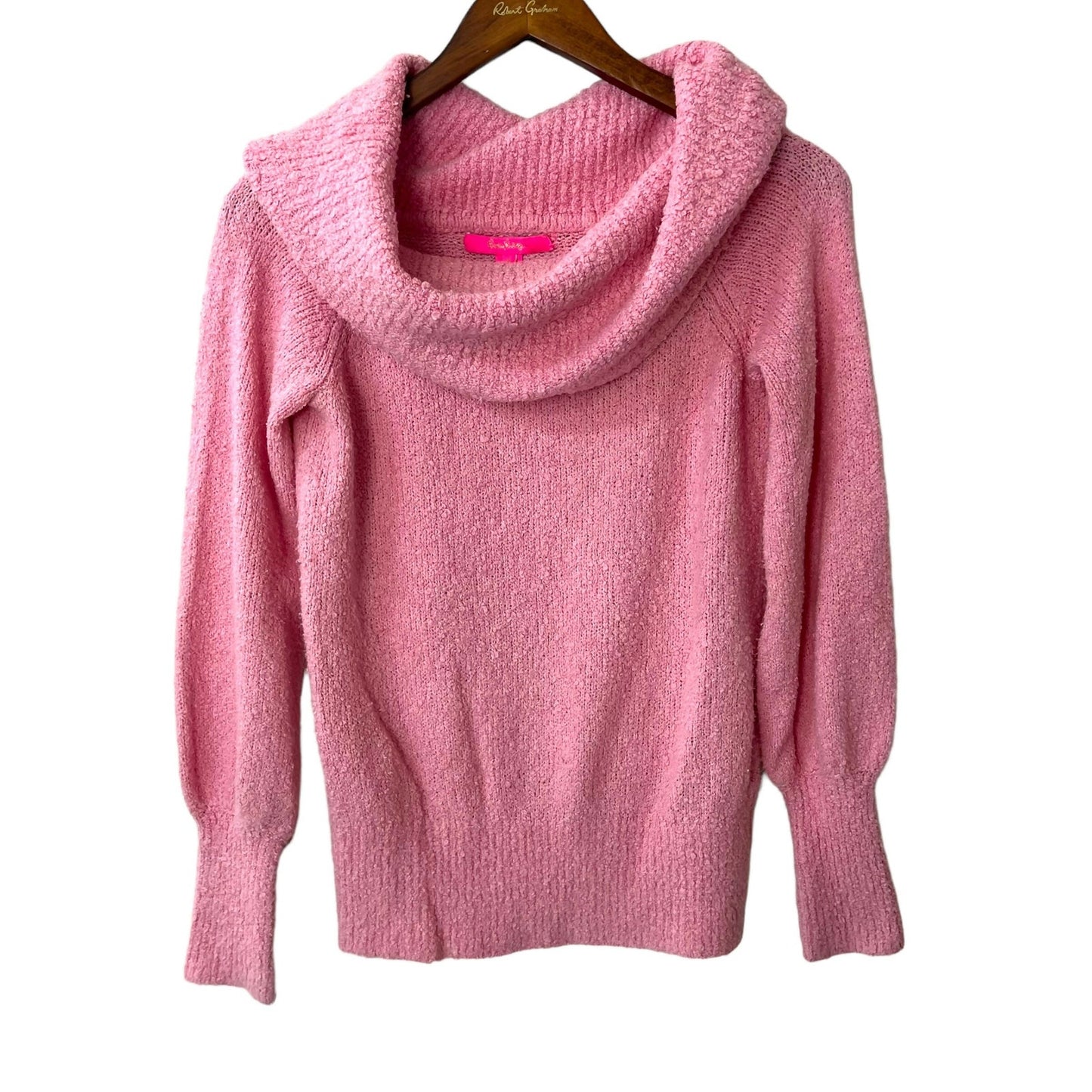 Lily Pulitzer Barrymore Off-Shoulder Cowl Neck Sweater - Pink - S