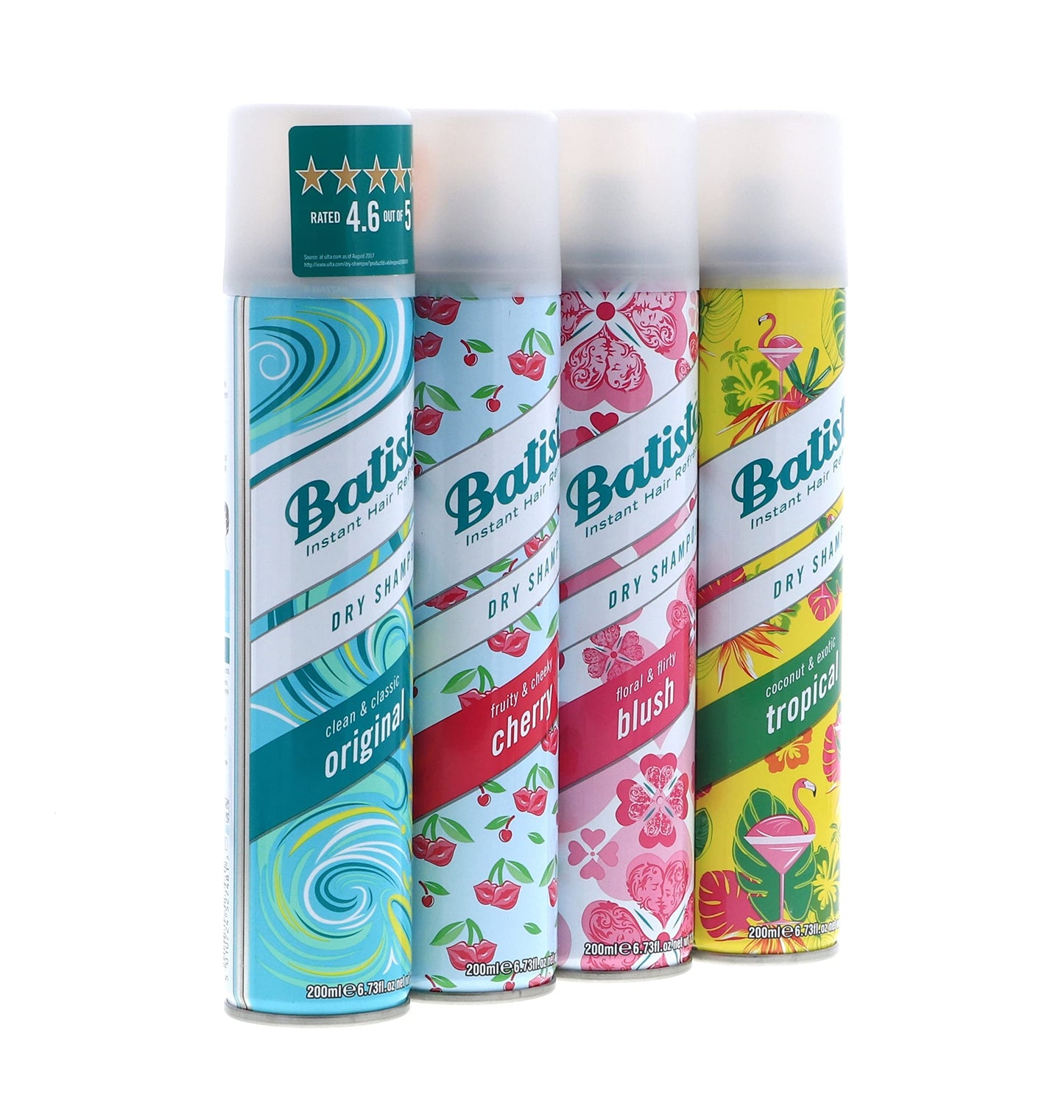 Batiste Dry Shampoo 4 Pack – Original/Cherry/Blush/Tropical – 6.73 oz