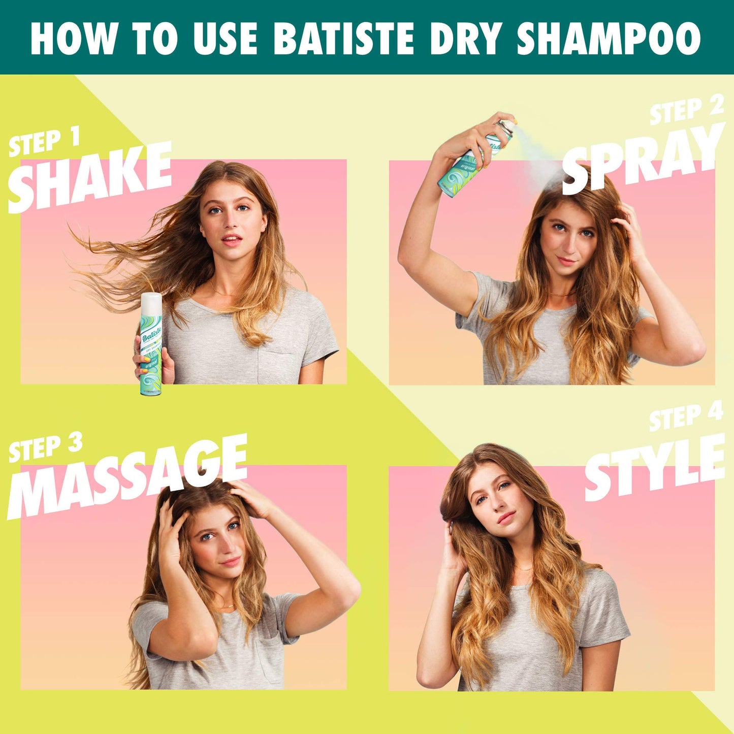 Batiste Dry Shampoo, Tropical Fragrance, 6.73 fl. oz. (Pack of 3)