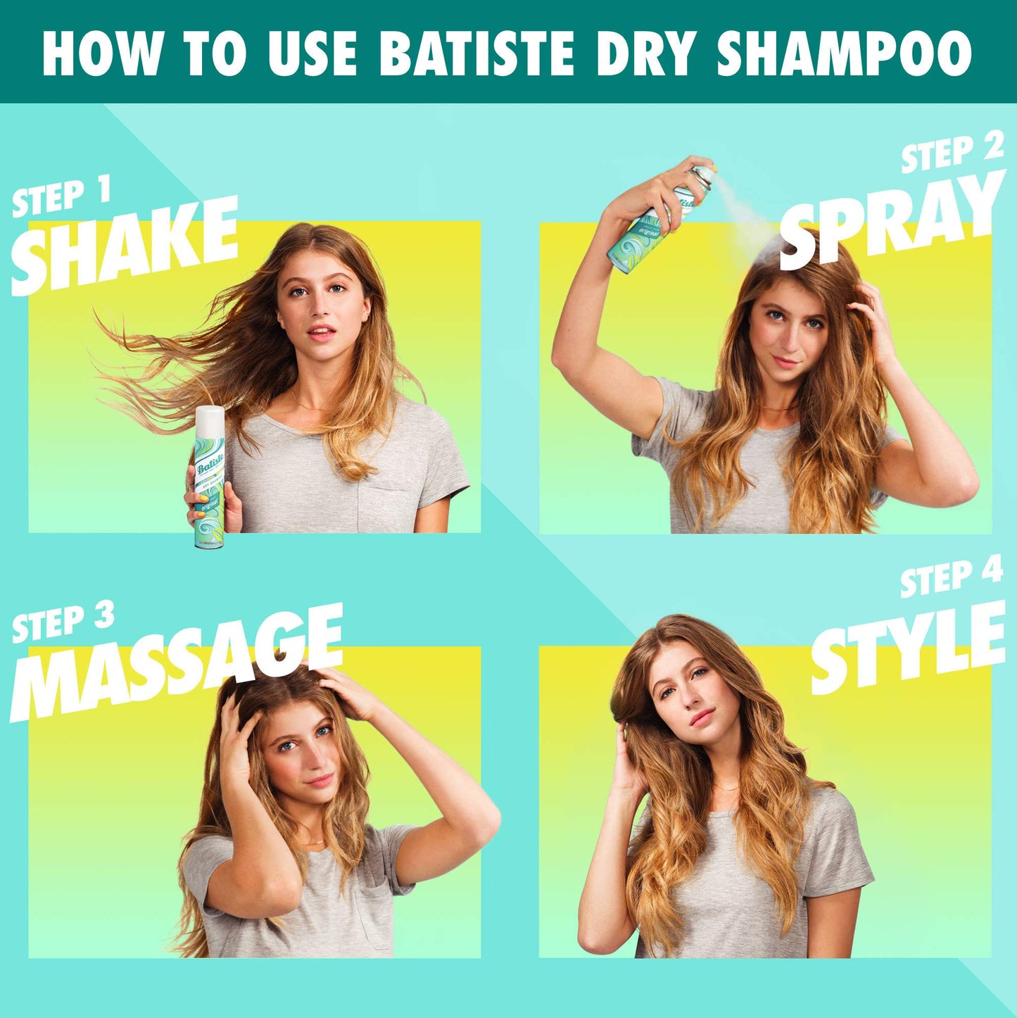 Batiste Dry Shampoo, Original Fragrance, 6.73 Fl Oz,Pack of 3