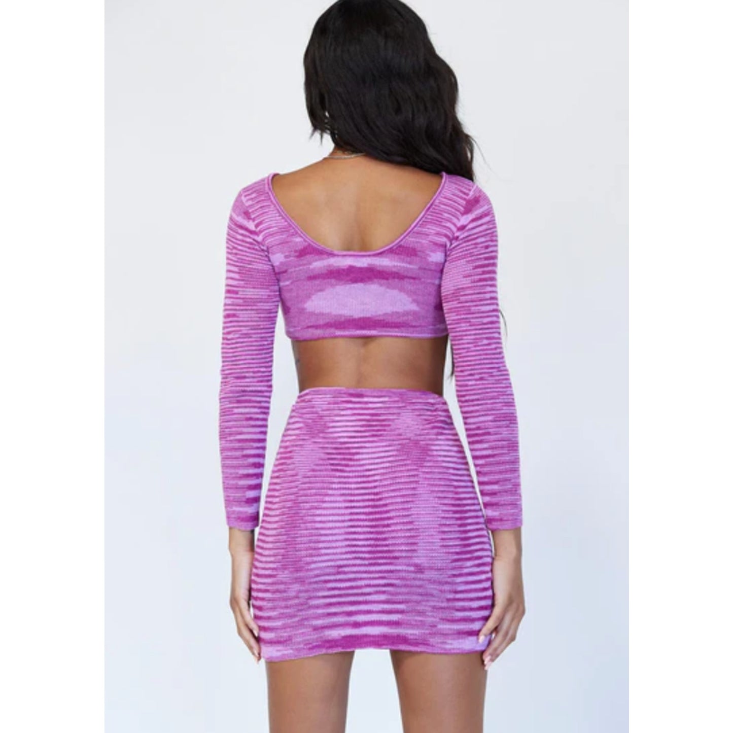 Princess Polly Purple Knit Cut-Out Mini Dress - Purple - Small