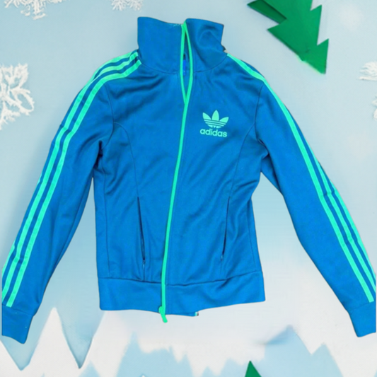 Adidas Active Jacket - Green/Light Green Stripe - Size XS