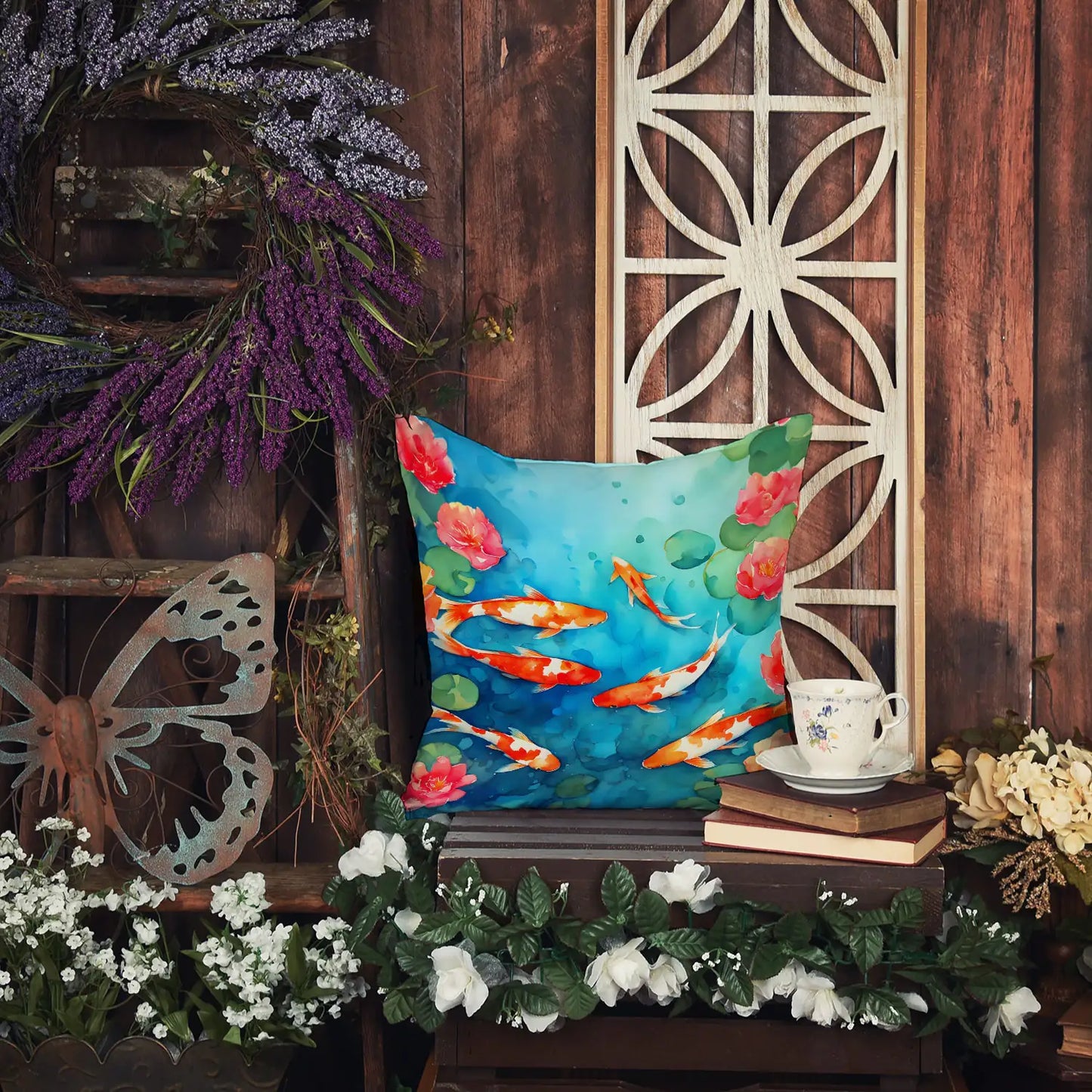 Koi Fish Throw Pillow - Large