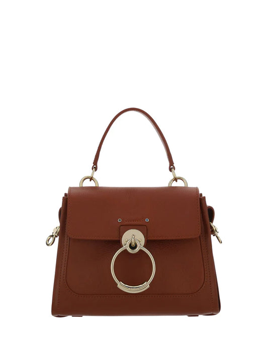 Genuine Chloé Brown Calf Leather Tess Handbag - One Size - Brown