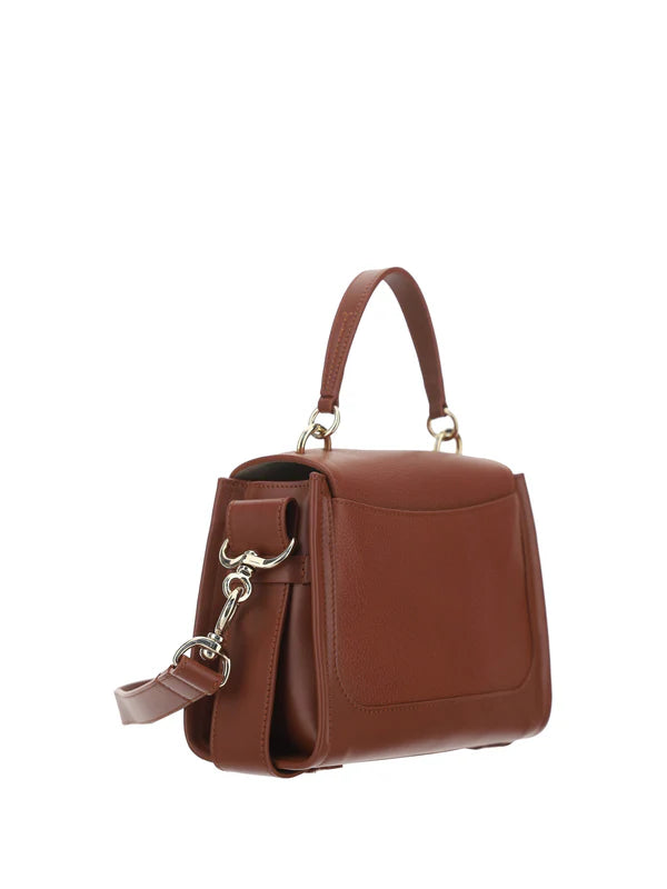 Genuine Chloé Brown Calf Leather Tess Handbag - One Size - Brown