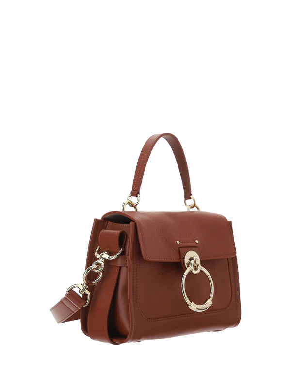 Genuine Chloé Brown Calf Leather Tess Handbag - One Size - Brown